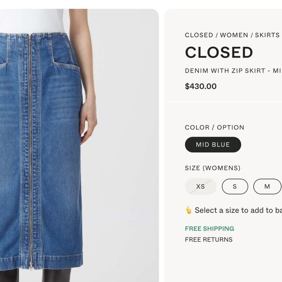 Exposed Zip Nonstretch Denim Pencil Skirt Closed Denim - Picture 3 of 15